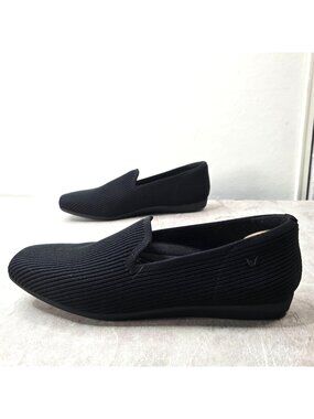 Vivaia Square Toe Flat Loafers Sz 9 Black Stretch Knit Comfort Ballet Shoes